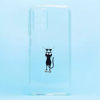 Чехол-накладка для смартфона Xiaomi Redmi 10, прозрачный с узором (204934)