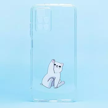 Чехол-накладка для смартфона Xiaomi Redmi 10, прозрачный с узором (204935)