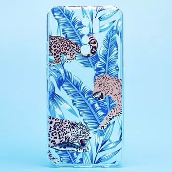 Чехол-накладка для смартфона Xiaomi Redmi 9, прозрачный с узором (204763)