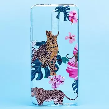Чехол-накладка для смартфона Xiaomi Redmi 9, прозрачный с узором (204764)