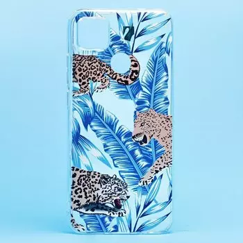 Чехол-накладка для смартфона Xiaomi Redmi 9C, прозрачный с узором (204769)