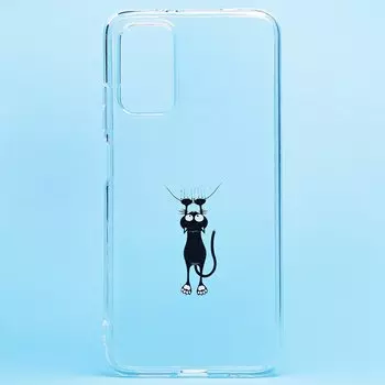 Чехол-накладка для смартфона Xiaomi Redmi 9T, прозрачный с узором (204943)