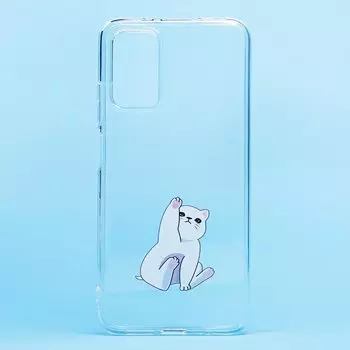 Чехол-накладка для смартфона Xiaomi Redmi 9T, прозрачный с узором (204944)