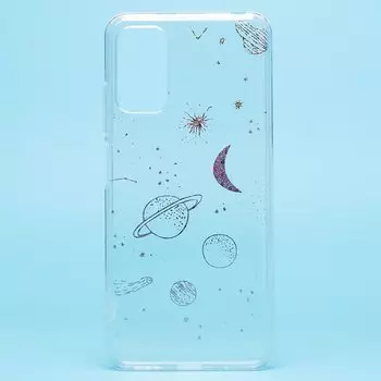 Чехол-накладка для смартфона Xiaomi Redmi Note 10T, прозрачный с узором (204637)