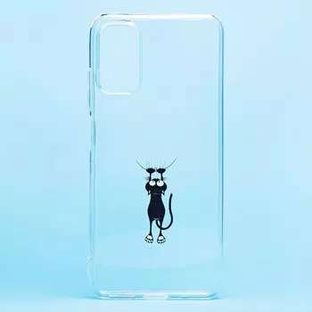 Чехол-накладка для смартфона Xiaomi Redmi Note 10T, прозрачный с узором (204949)