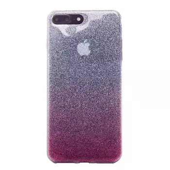 Чехол-накладка Glamour для смартфона Apple Apple iPhone 7 Plus/iPhone 8 Plus, силикон, розовый/серебристый (градиент) (64552)