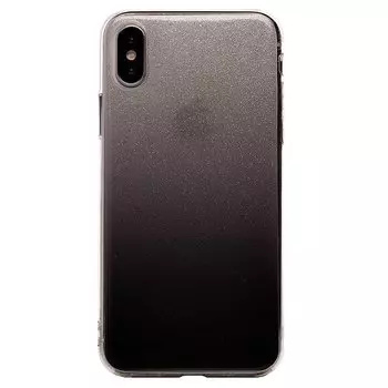 Чехол-накладка Glamour для смартфона Apple iPhone X/XS, силикон, черный/серебристый (77947)