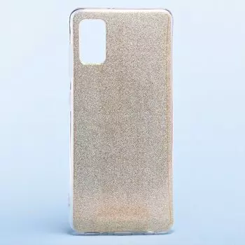 Чехол-накладка Glamour для смартфона Samsung SM-A415 Galaxy A41, силикон, прозрачный/золотистый (119209)