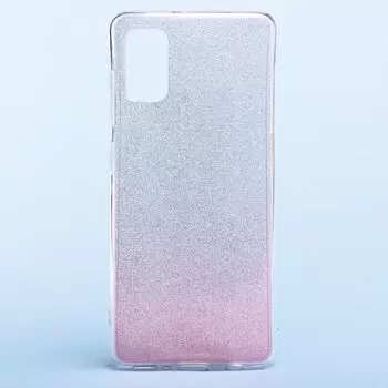 Чехол-накладка Glamour для смартфона Samsung SM-A415 Galaxy A41, силикон, розовый/серебристый (градиент) (119210)