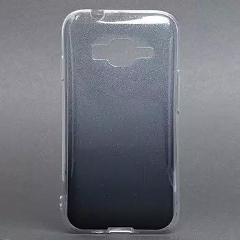 Чехол-накладка Glamour для смартфона Samsung SM-J106 Galaxy J1 mini Prime, силикон, черный/серебристый