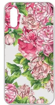 Чехол-накладка Gresso Air для смартфона Samsung Galaxy A02, термопластичный полиуретан (TPU), прозрачный/рисунок цветы (GR17AAAE9158)
