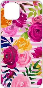 Чехол-накладка Gresso Air для смартфона Samsung Galaxy A03, термопластичный полиуретан (TPU), прозрачный/рисунок цветы (GR17AAAE9201)