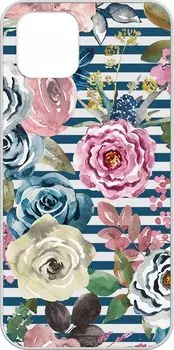 Чехол-накладка Gresso Air для смартфона Samsung Galaxy A03, термопластичный полиуретан (TPU), прозрачный/рисунок цветы (GR17AAAE9203)