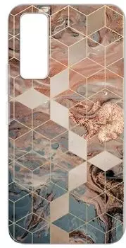 Чехол-накладка Gresso Air для смартфона Vivo Y53s 4G, термопластичный полиуретан (TPU), золотистый/синий (GR17AAAE9792)