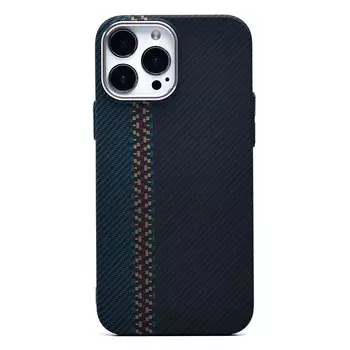 Чехол-накладка Luxo Creative PC для смартфона Apple iPhone 13 Pro Max, TPU, черный/синий 121 (230973)