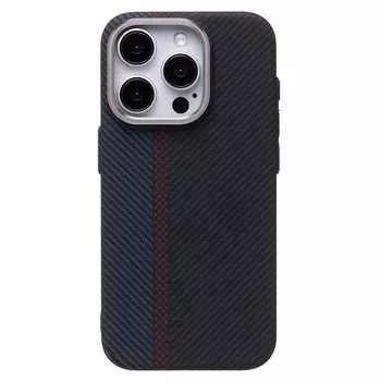 Чехол-накладка Luxo Creative PC для смартфона Apple iPhone 15 Pro, TPU, черный/синий 120 (230948)