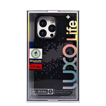 Чехол-накладка Luxo Creative PC для смартфона Apple iPhone 15 Pro Max, TPU, черный/серый 136 (235836)