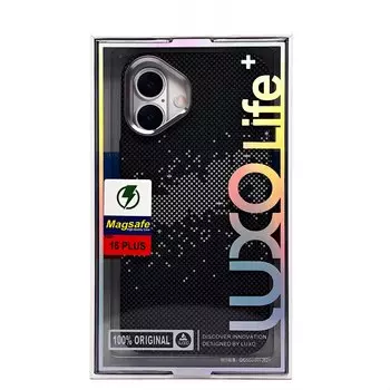 Чехол-накладка Luxo Creative PC для смартфона Apple iPhone 16 Plus, TPU, черный/серый 136 (235576)