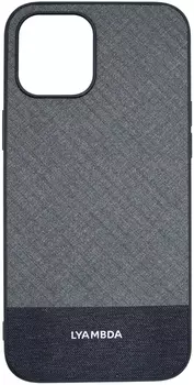 Чехол-накладка Lyambda Europa для смартфона Apple Apple iPhone 12 Pro Max, пластик, ткань, серый (LA05-1267-GR)