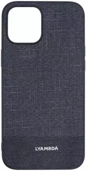 Чехол-накладка Lyambda Europa для смартфона Apple iPhone 12 Pro Max, пластик, ткань, синий (LA05-1267-DB)