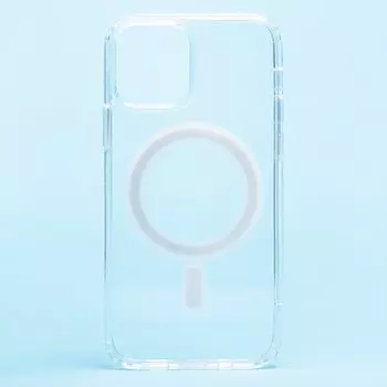 Чехол-накладка MagSafe для смартфона Apple iPhone 12/12 Pro, силикон, прозрачный (209134)