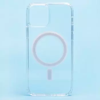 Чехол-накладка MagSafe для смартфона Apple iPhone 12 Pro, силикон, прозрачный (207498)