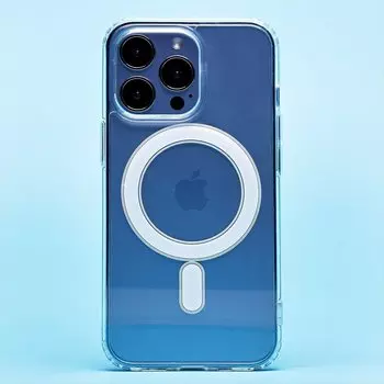 Чехол-накладка MagSafe для смартфона Apple iPhone 13 Pro, силикон, прозрачный (207495)