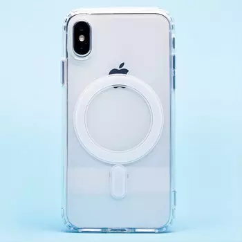 Чехол-накладка MagSafe для смартфона Apple iPhone X/XS, силикон, прозрачный (207970)