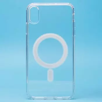 Чехол-накладка MagSafe для смартфона Apple iPhone XS Max, силикон, прозрачный (209877)