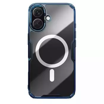 Чехол-накладка Nillkin Nature TPU Pro Magnetic Case для смартфона Apple iPhone 16 Plus, пластик, силикон, синий (7021566)