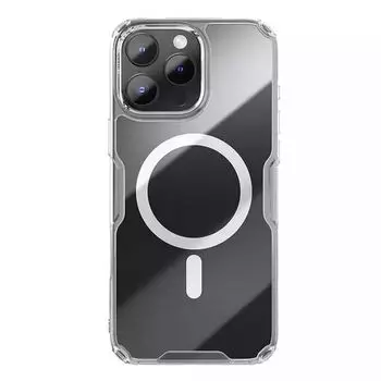 Чехол-накладка Nillkin Nature TPU Pro Magnetic Case для смартфона Apple iPhone 16 Pro Max, пластик, силикон, белый (7021567)