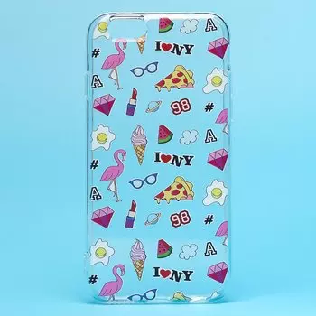 Чехол-накладка 003 для смартфона Apple 6 / 6S, силикон, принт (130051)