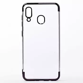 Чехол-накладка No name SC152 для смартфона Samsung SM-A205/305 Galaxy A20/A30, силикон, прозрачный, с черной рамкой (101239)