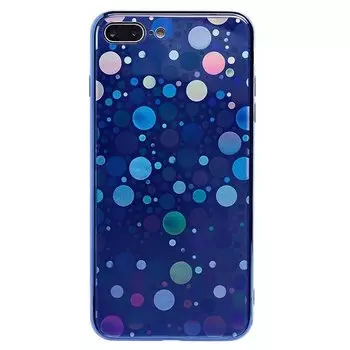 Чехол-накладка No name STC002 001 для смартфона Apple iPhone 7 Plus/8 Plus, силикон/стекло, синий (91662)