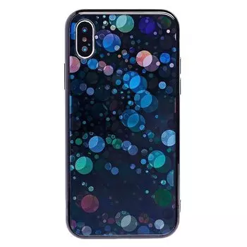 Чехол-накладка STC002 001 для смартфона Apple iPhone X/XS, силикон/стекло, черный (91677)