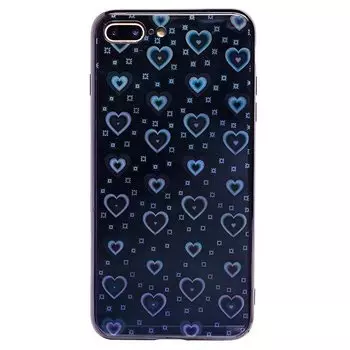 Чехол-накладка STC002 002 для смартфона Apple iPhone 7 Plus/8 Plus, силикон/стекло, черный (91665)