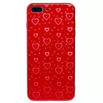 Чехол-накладка STC002 002 для смартфона Apple iPhone 7 Plus/8 Plus, силикон/стекло, красный (91667)