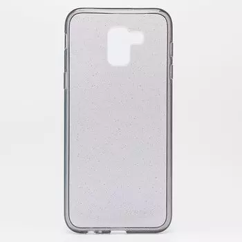 Чехол-накладка NoName SC123 для смартфона Samsung SM-J600 Galaxy J6 2018, силикон, прозрачный черный (97633)