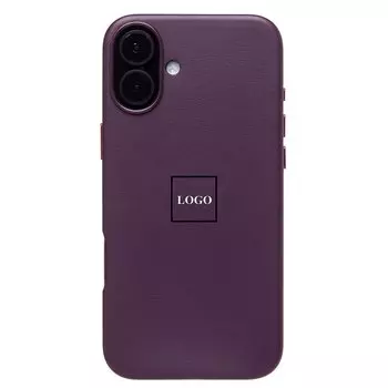 Чехол-накладка ORG SM002 для смартфона Apple iPhone 16 Plus, экокожа, бордовый (234506)