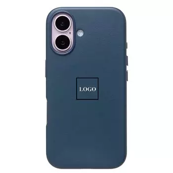 Чехол-накладка ORG SM002 для смартфона Apple iPhone 16, экокожа, синий (234501)