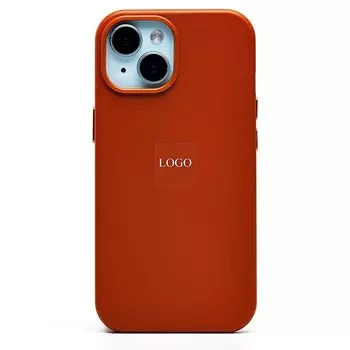 Чехол-накладка ORG SM002 SafeMag для смартфона Apple iPhone 15, экокожа, серо-коричневый (222504)