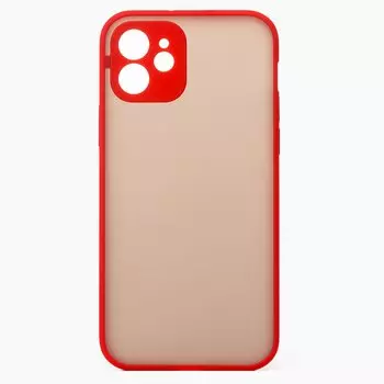 Чехол-накладка PC041 для смартфона Apple iPhone 12, силикон, red/black (126879)