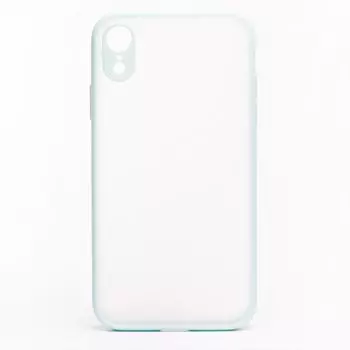 Чехол-накладка PC041 для смартфона Apple iPhone XR, светло-голубой/белый (118809)