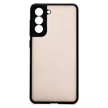 Чехол-накладка PC041 для смартфона Samsung SM-G990 Galaxy S21 FE, пластик, черный (205438)