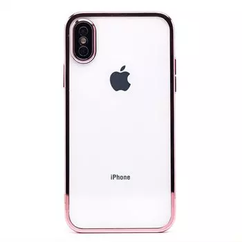 Чехол-накладка PC073 с закрытой камерой для смартфона Apple iPhone X/XS, силикон, розовое золото (213865)