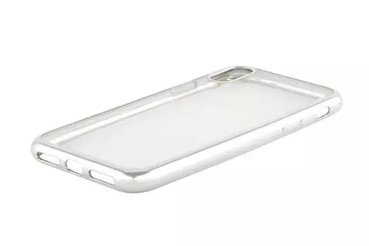 Чехол-накладка Red Line iBox Blaze для смартфона Apple iPhone X, силикон, прозрачный/серебристый