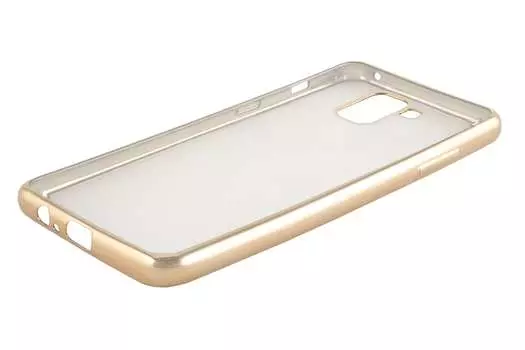 Чехол-накладка Red Line iBox Blaze для смартфона Samsung Galaxy A8 2018 (A530), силикон, прозрачный/золотистый