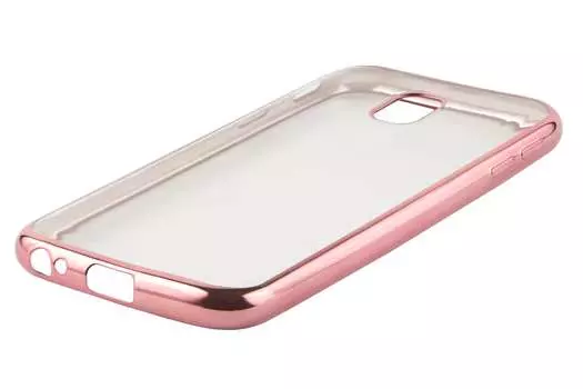 Чехол-накладка Red Line iBox Blaze для смартфона Samsung Galaxy J3 (2017), силикон, прозрачный/розовый