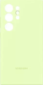 Чехол-накладка Samsung Silicone Case для смартфона Samsung Galaxy S24 Ultra, силикон/микрофибра, лайм (EF-PS928TGEGRU)