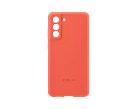 Чехол-накладка Samsung Silicone Cover для смартфона Samsung Galaxy S21 FE, силикон, коралловый (EF-PG990TPEGRU)